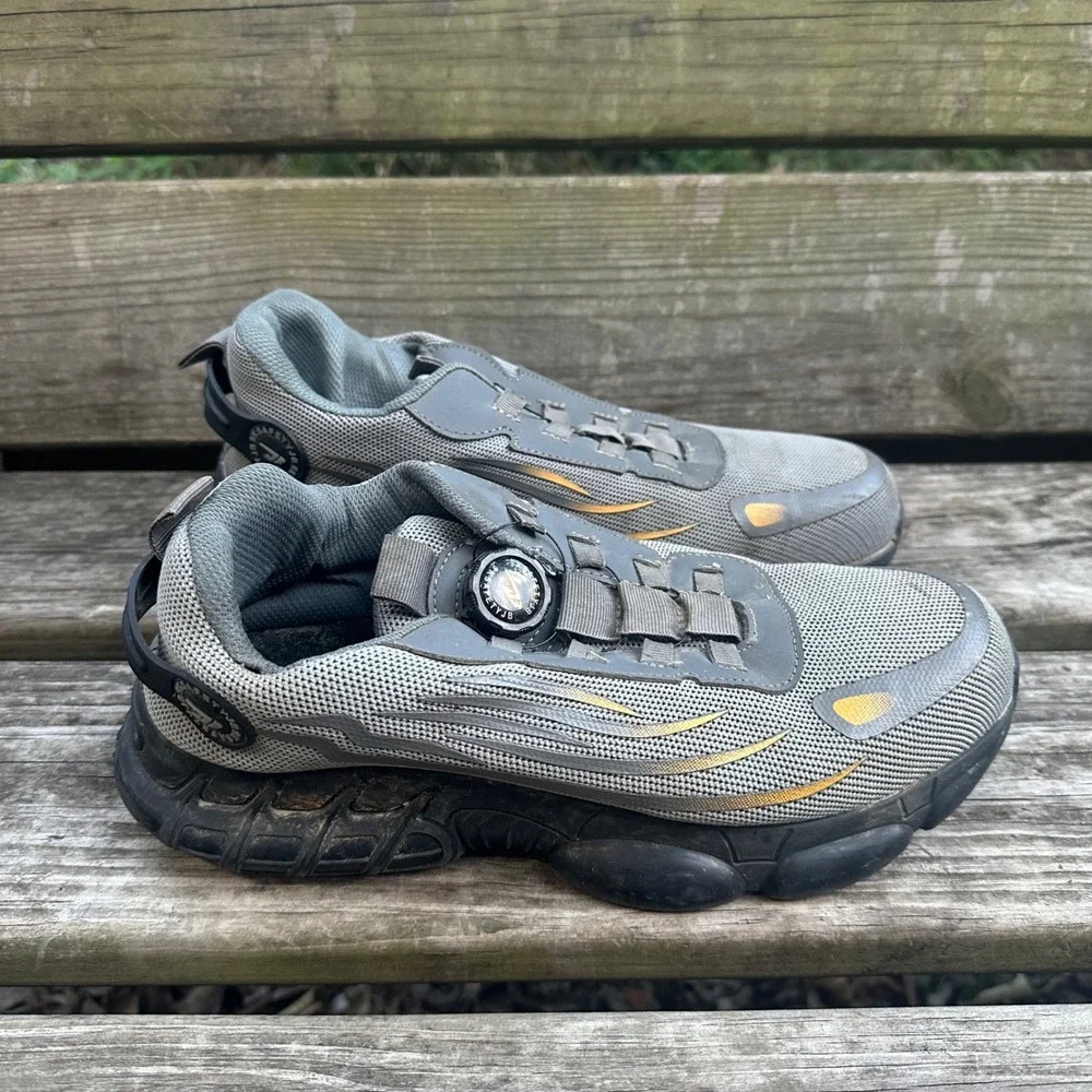 9K Safety JB Mens Steel Toe Work Shoes Gray Mesh Disc Lacing EU Size 43 US Sz 10